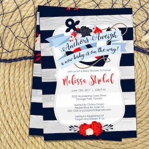 Nautical baby shower invitation, Boy Baby Shower or Neutral, Instant download editable template, Create today!