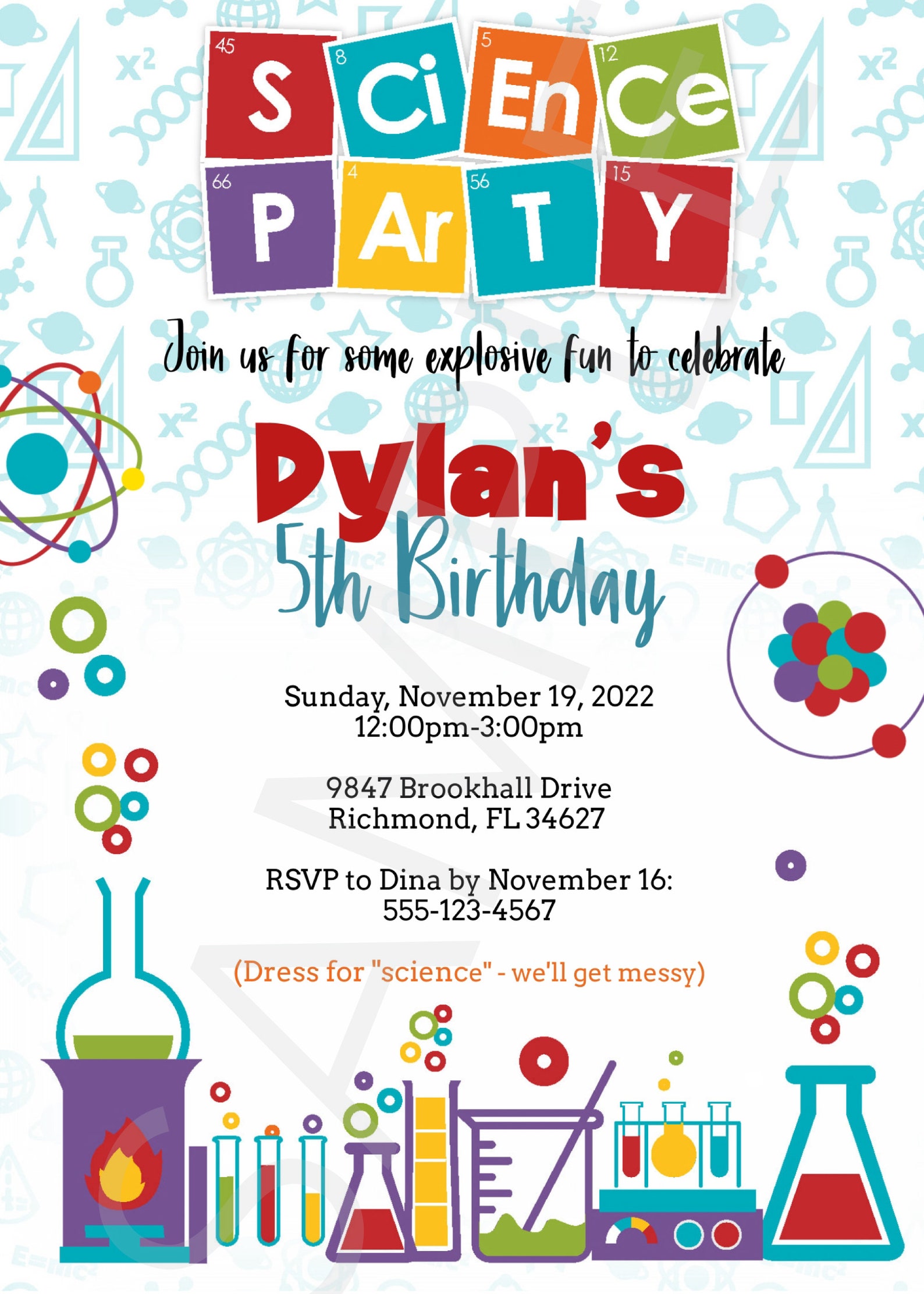 Mad Scientist Editable Science Birthday Party Invitation - Etsy