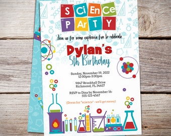 Mad Scientist Editable Science Birthday Party Invitation Template - Edit this yourself today!