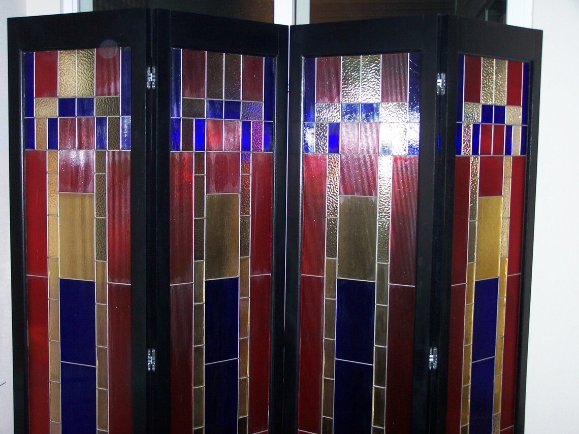 Stained Glass Room Divider 4 Panel Screen Seville Model by Etsy