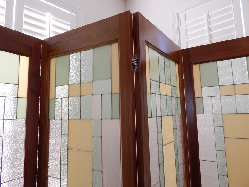 Riesling Stained Glass Room Divider 4 Panel Screen Adair Glass Etsy