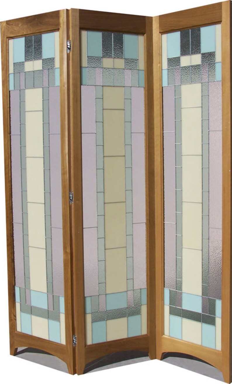 Riesling Stained Glass Room Divider 3 Panel Screen by Adair Etsy