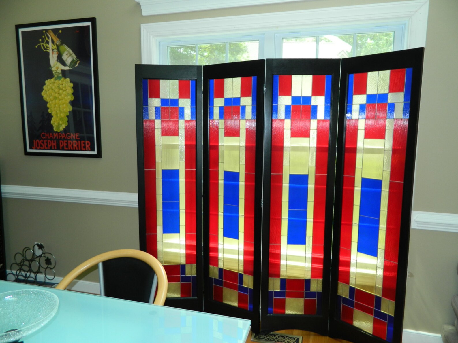 Stained Glass Room Divider 4 Panel Screen Seville Model by Etsy