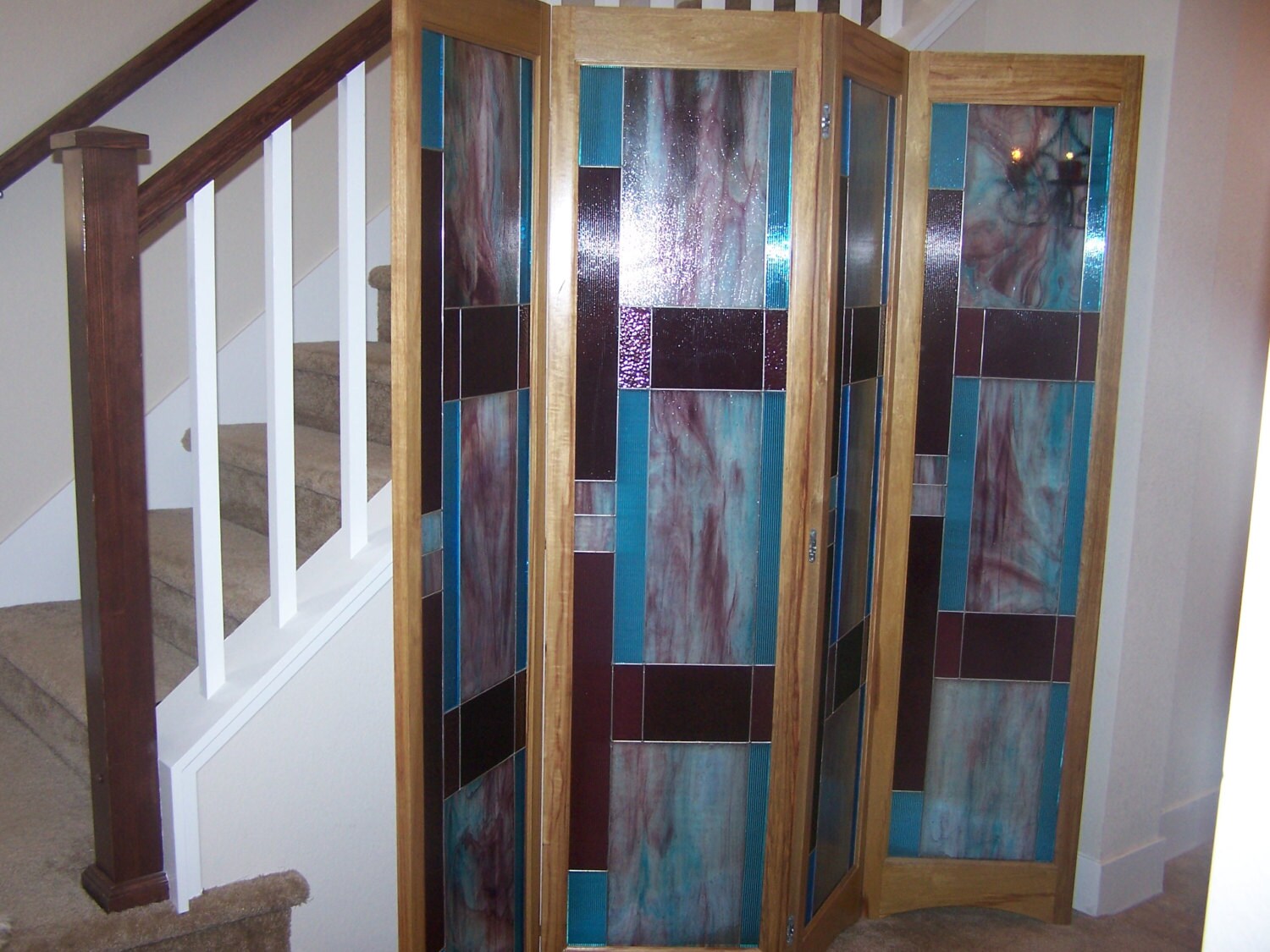 Stained Glass Room Divider 4 Panel Screen Bordeaux Model by Etsy