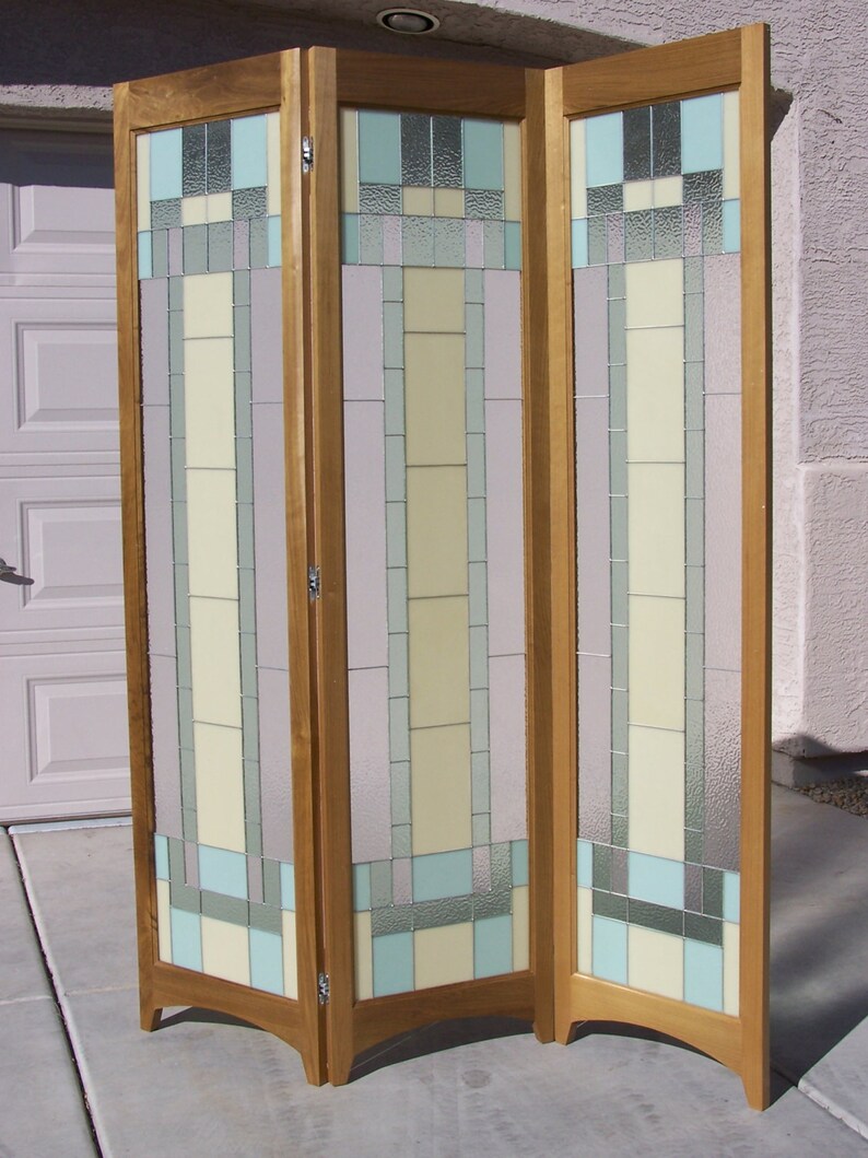 Riesling Stained Glass Room Divider 3 Panel Screen by Adair Etsy