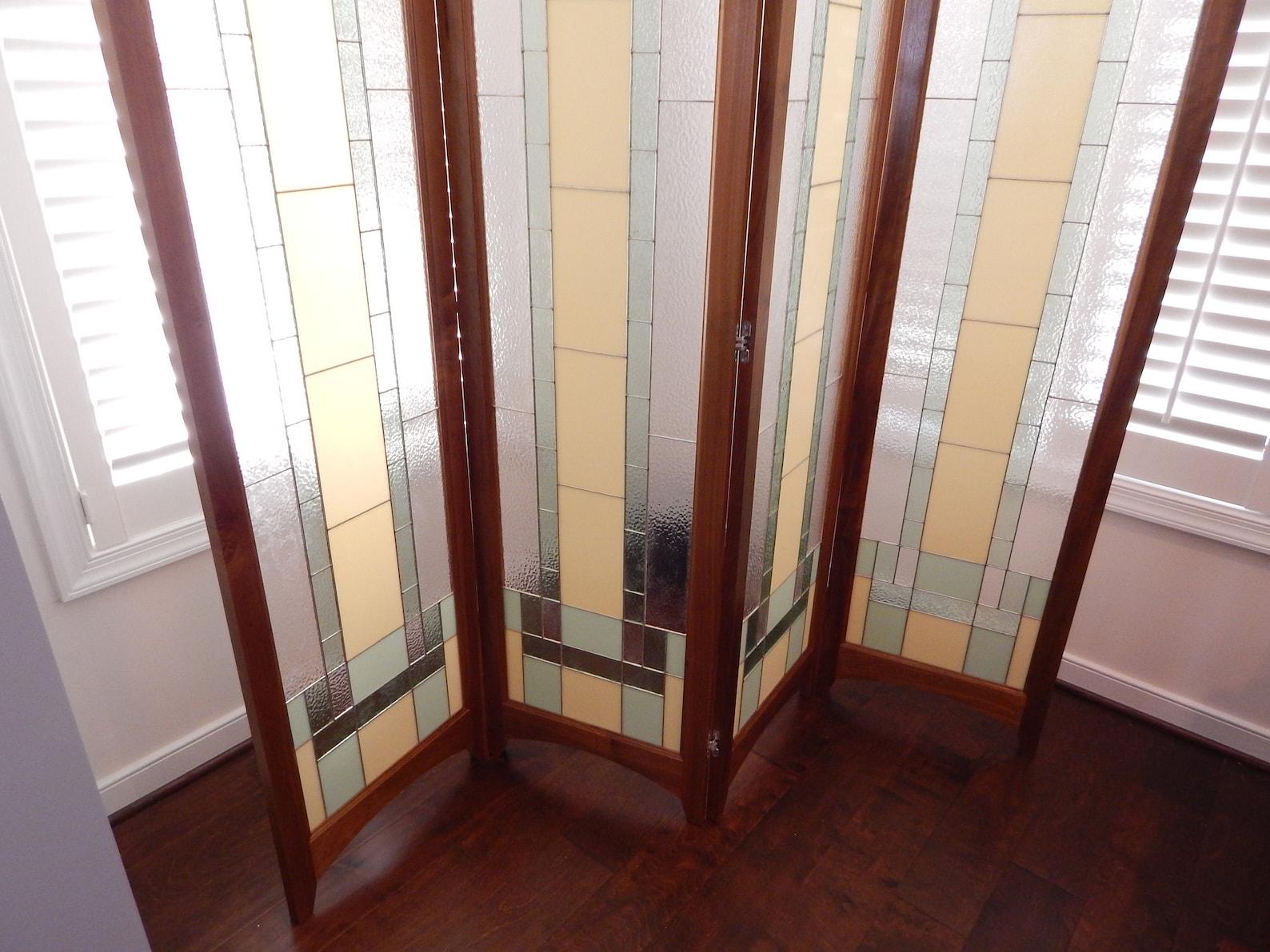 Riesling Stained Glass Room Divider 4 Panel Screen Adair Etsy