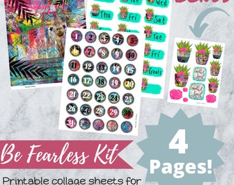 Journaling afdrukbaar dagboek afdrukbaar collageblad afdrukbaar dagboek datums afdrukbaar planner afdrukbare maand afdrukbare collagebladen