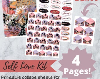 Journaling afdrukbaar dagboek afdrukbaar collageblad afdrukbaar dagboek datums afdrukbaar planner afdrukbare maand afdrukbare collagebladen