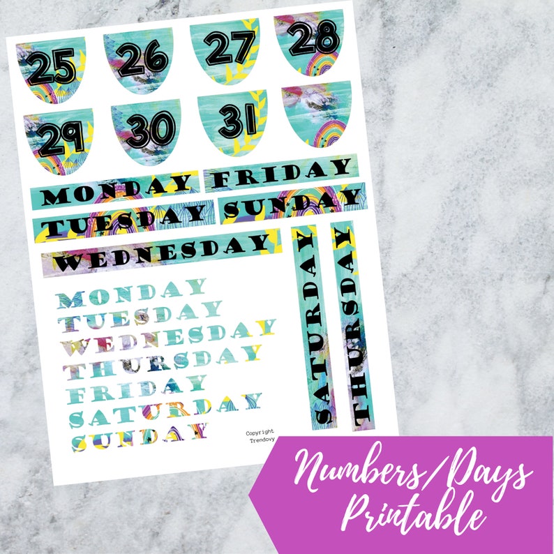 Rainbow Printable Girl Journal Printable Collage Sheet Printable ...