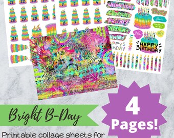 Journaling afdrukbaar dagboek afdrukbaar collageblad afdrukbaar dagboek datums afdrukbaar Verjaardag afdrukbaar verjaardag afdrukbaar collageblad