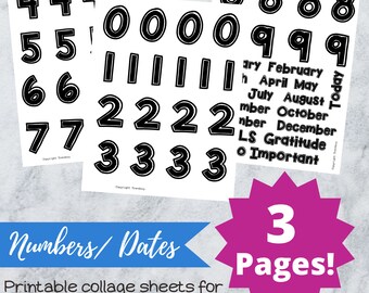 Nummerdagboek afdrukbaar dagboek afdrukbare datum afdrukbaar dagboek datums afdrukbaar planner afdrukbaar maand afdrukbaar collageblad journaling