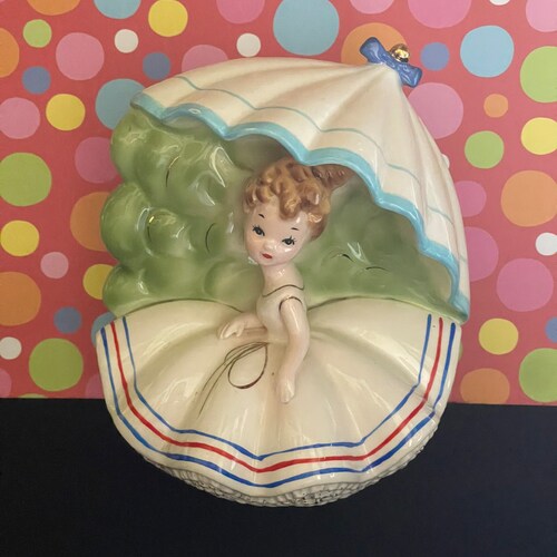 On shops Sale!! Vintage JOSEF ORIGINALS Girl with Umbrella 