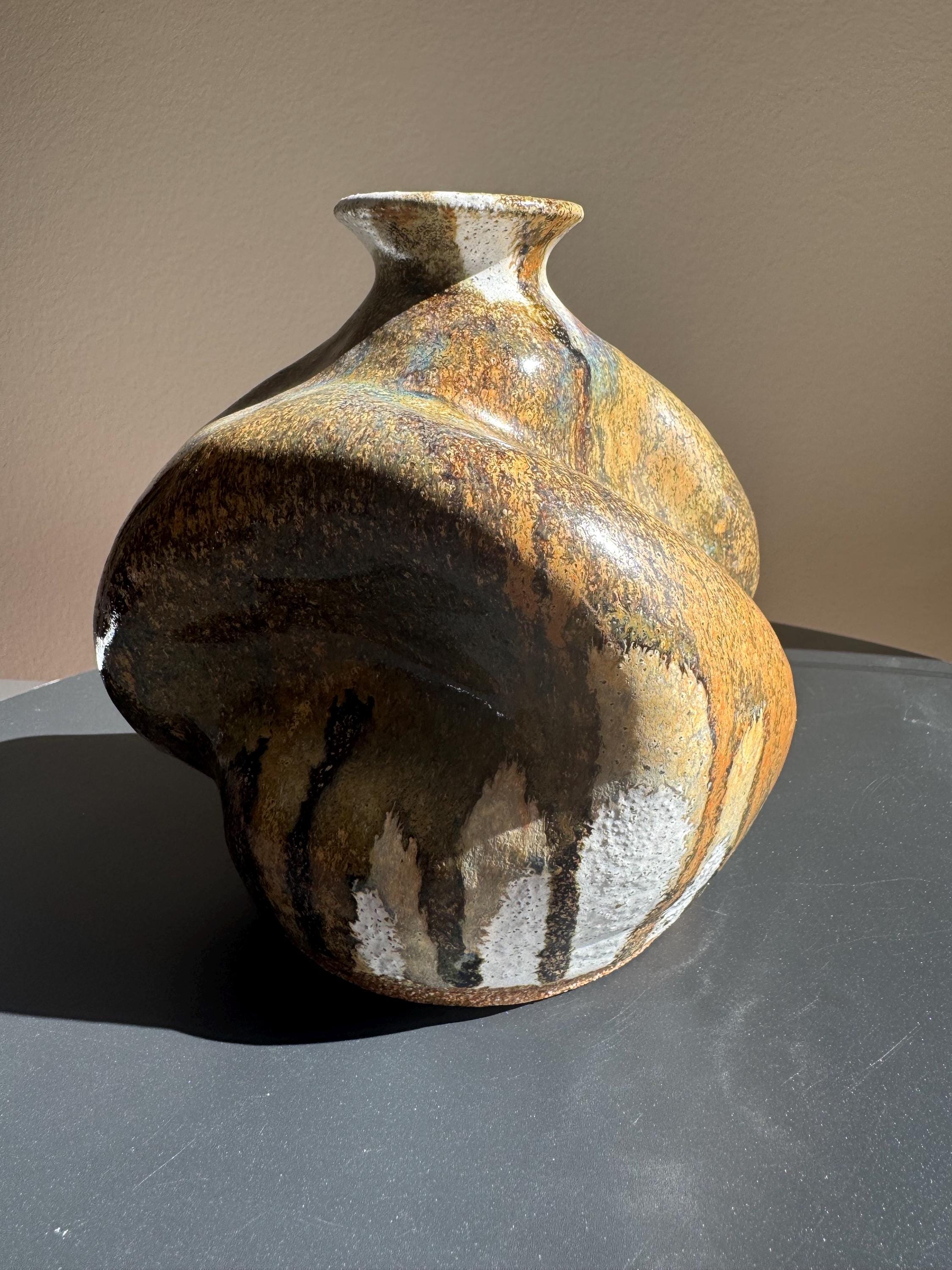 Signed Studio Art Pottery Sculptural Abstract Ceramic Vase - Etsy