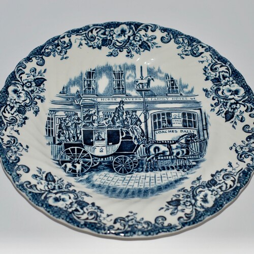 Johnson Brothers coaching Scenes Blue Transferware Etsy