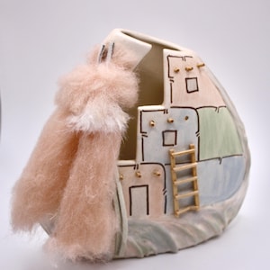 SALE!  Southwest Art Pottery Vase Decor Accent Klay N Kraft Artist of Sunshine Tucson Arizona Handpainted