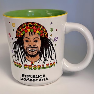 Vintage, Rasta Man Mug, Republica Dominicana  “No Problem” Rasta Life Rasta Gift, Reminiscent of Bob Marley