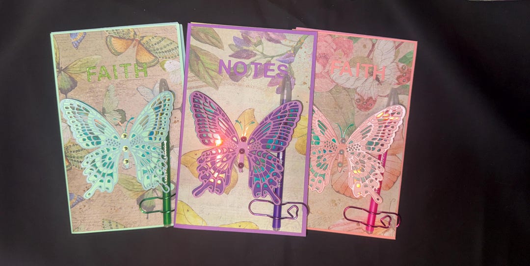 Butterfly Notepad With Removable Pen - Etsy