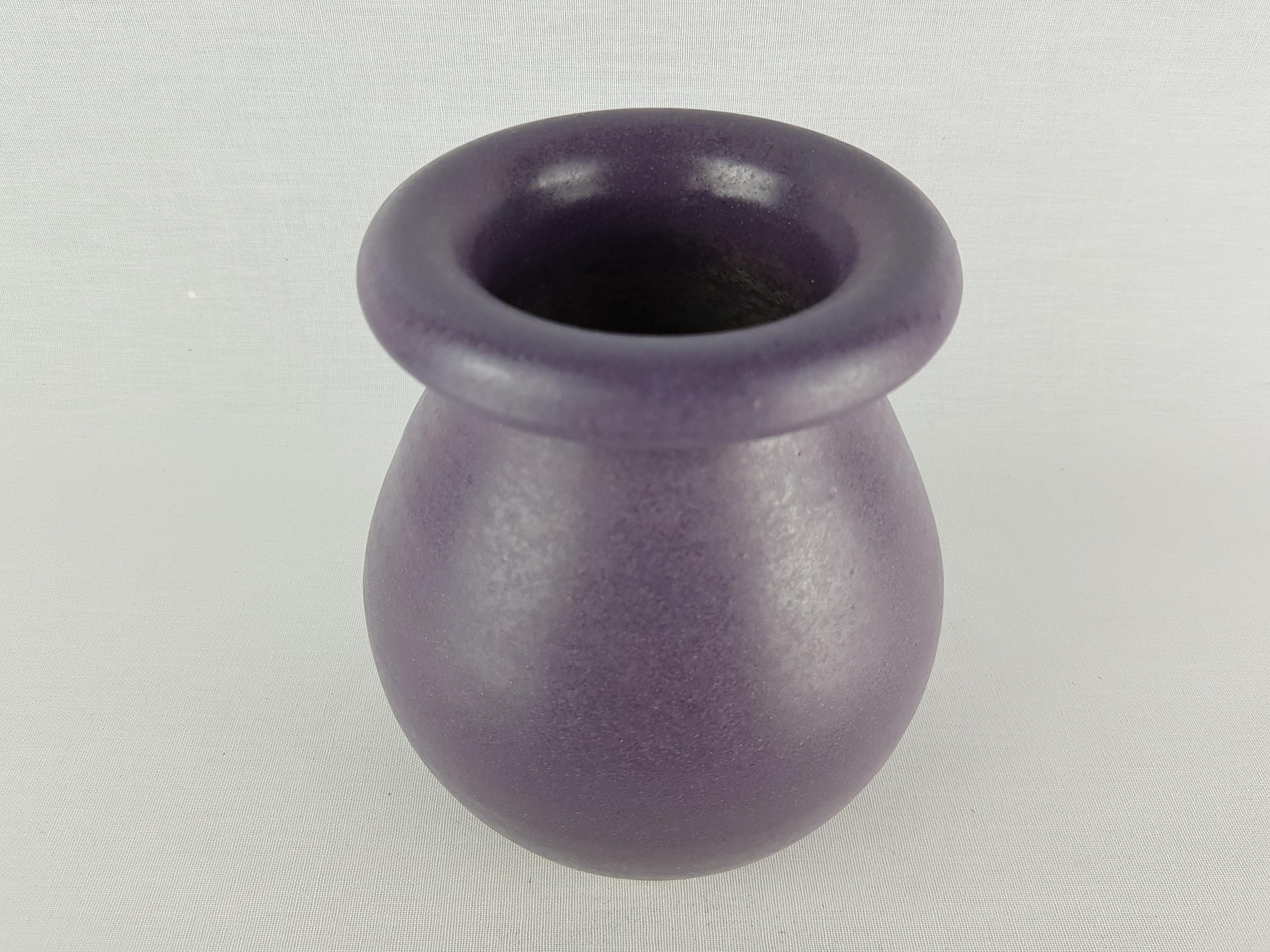 Vintage STUDIO ART POTTERY Purple Vase With Folded Rim Germany 1960-70 ...