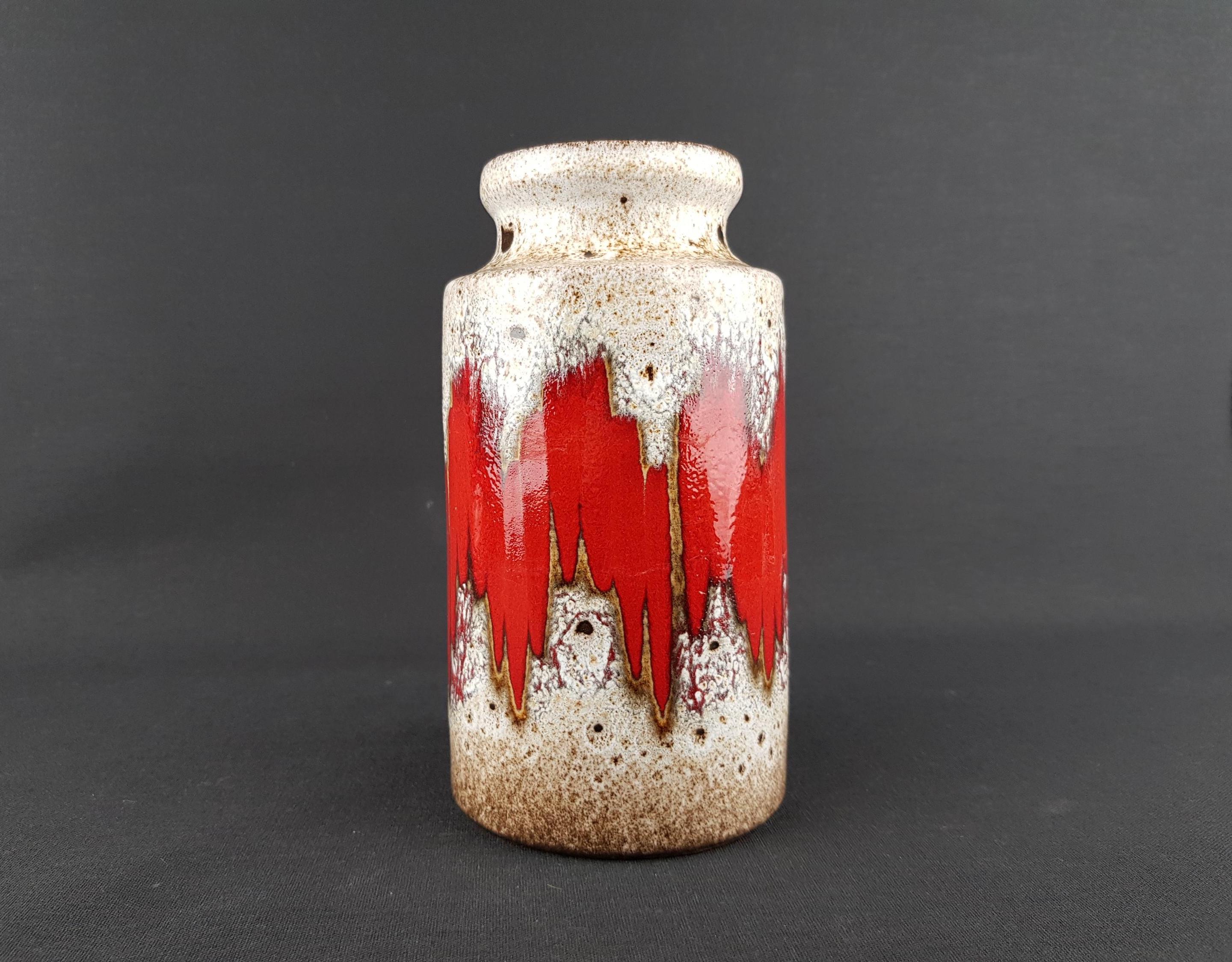 Vintage SCHEURICH KERAMIK Fat Lava Vase With Lora Decor 203-18