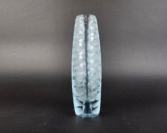 Rare Vintage ZELEZNY BROD SKLO Lilac/Blue Neodymium Glass Vase from Czechoslovakia 1960-70's by Vaclav Horacek