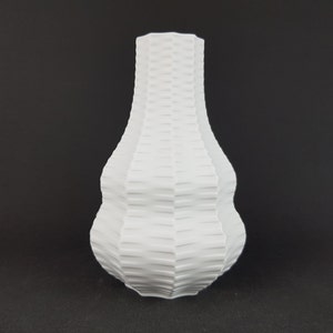 Vintage Geometric HUTSCHENREUTHER  Op Art Biscuit Porcelain Vase by H. Fuchs, 1960s