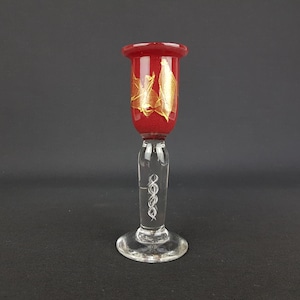 Vintage AIR TWIST STEM Glass Candle Holder 1970s Italian / Czech