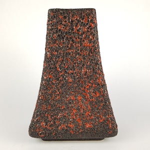 Vintage FOHR KERAMIK Red Fat Lava Vase 342-20 West German