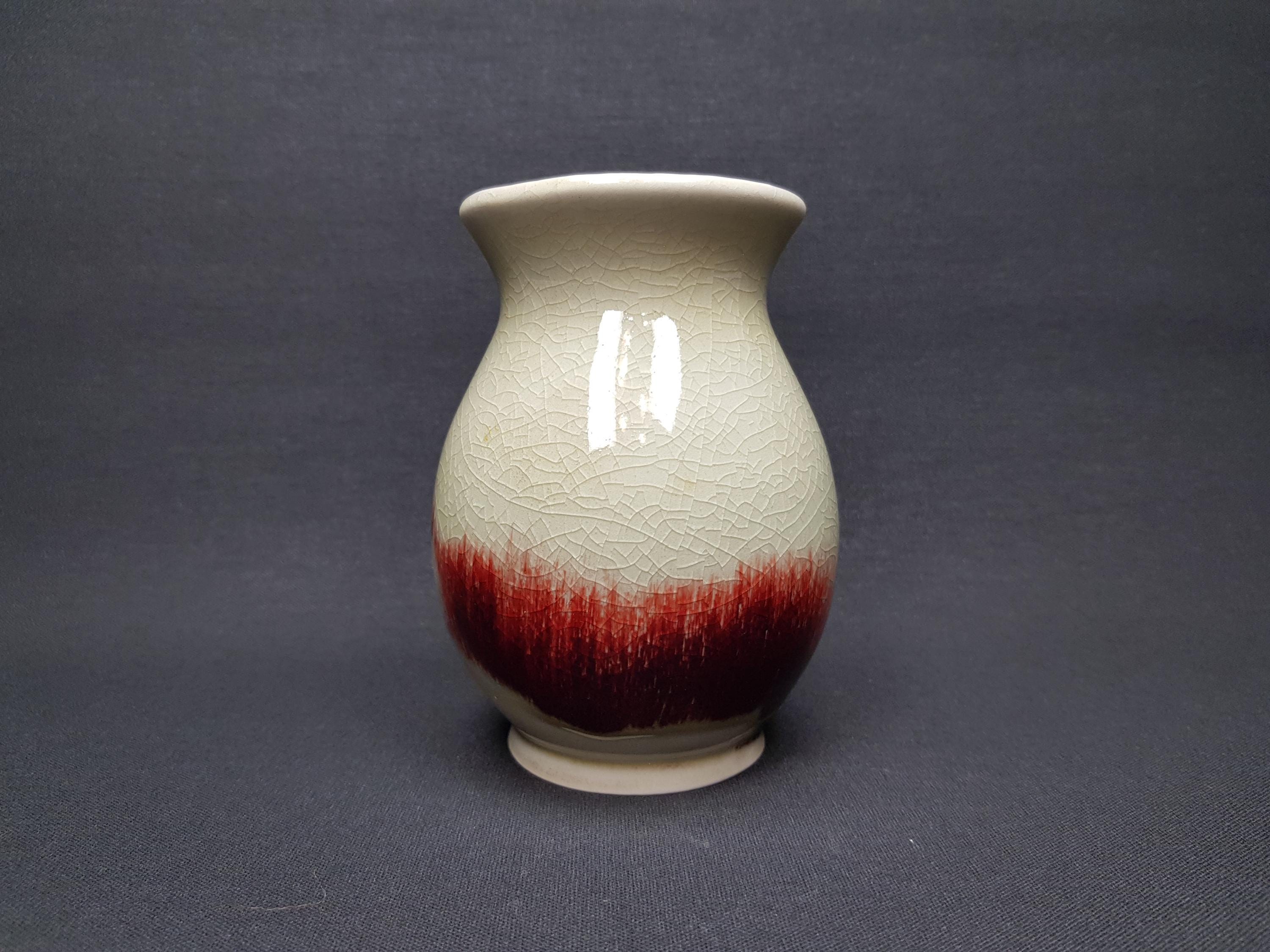 希少なアールデコ WMF Kunstkeramik 花瓶 - ベージュ クラックル 