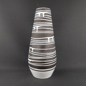 Vintage SCHLOSSBERG KERAMIK Vase by Liesel Spornhauer with Roulette decor 10 West German Pottery 1950s