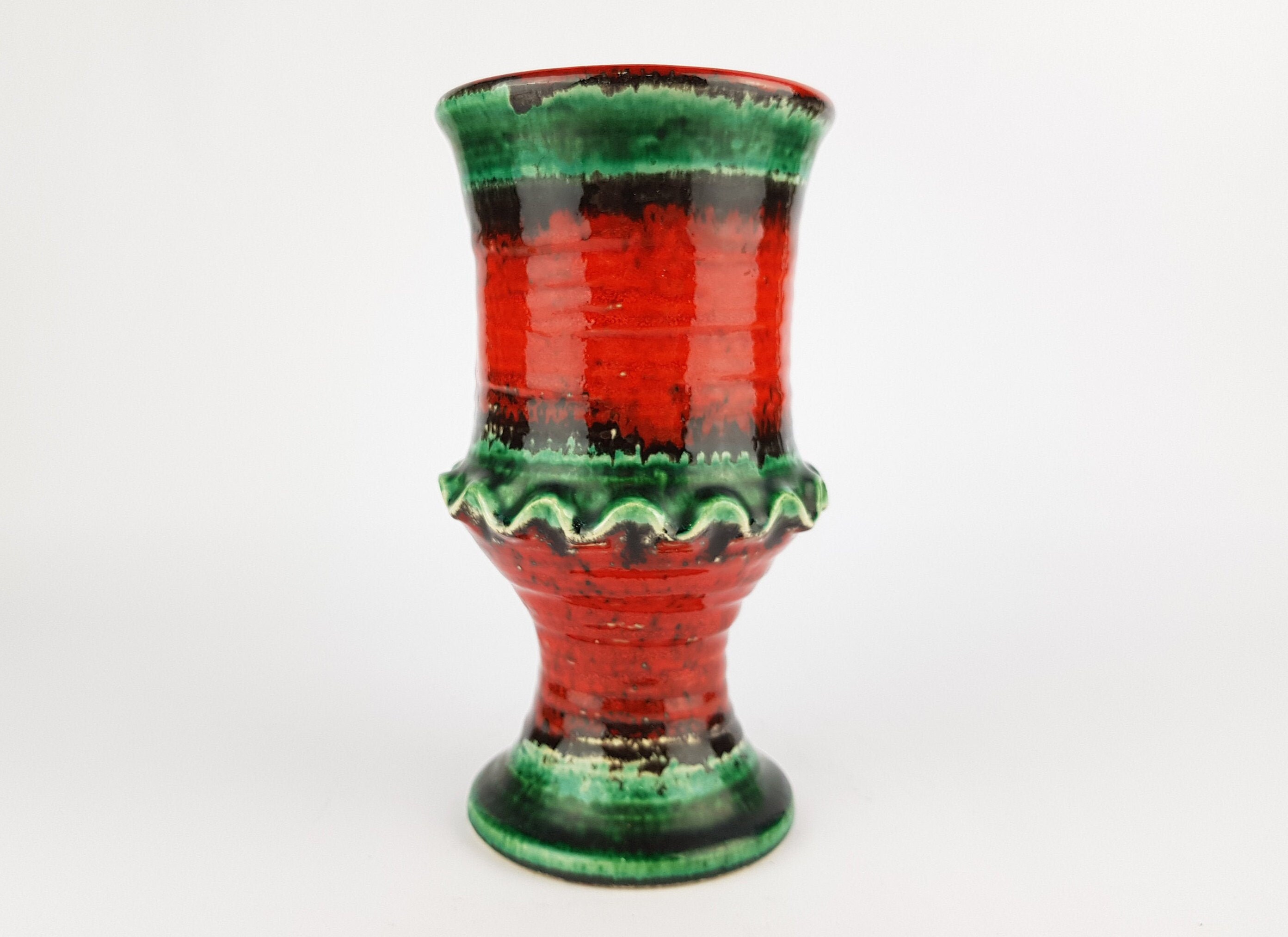 Vintage Red JASBA KERAMIK Vase West German Pottery 1960s 1970s Vintage Red JASBA KERAMIK Vase West German Pottery 1960s 1970s