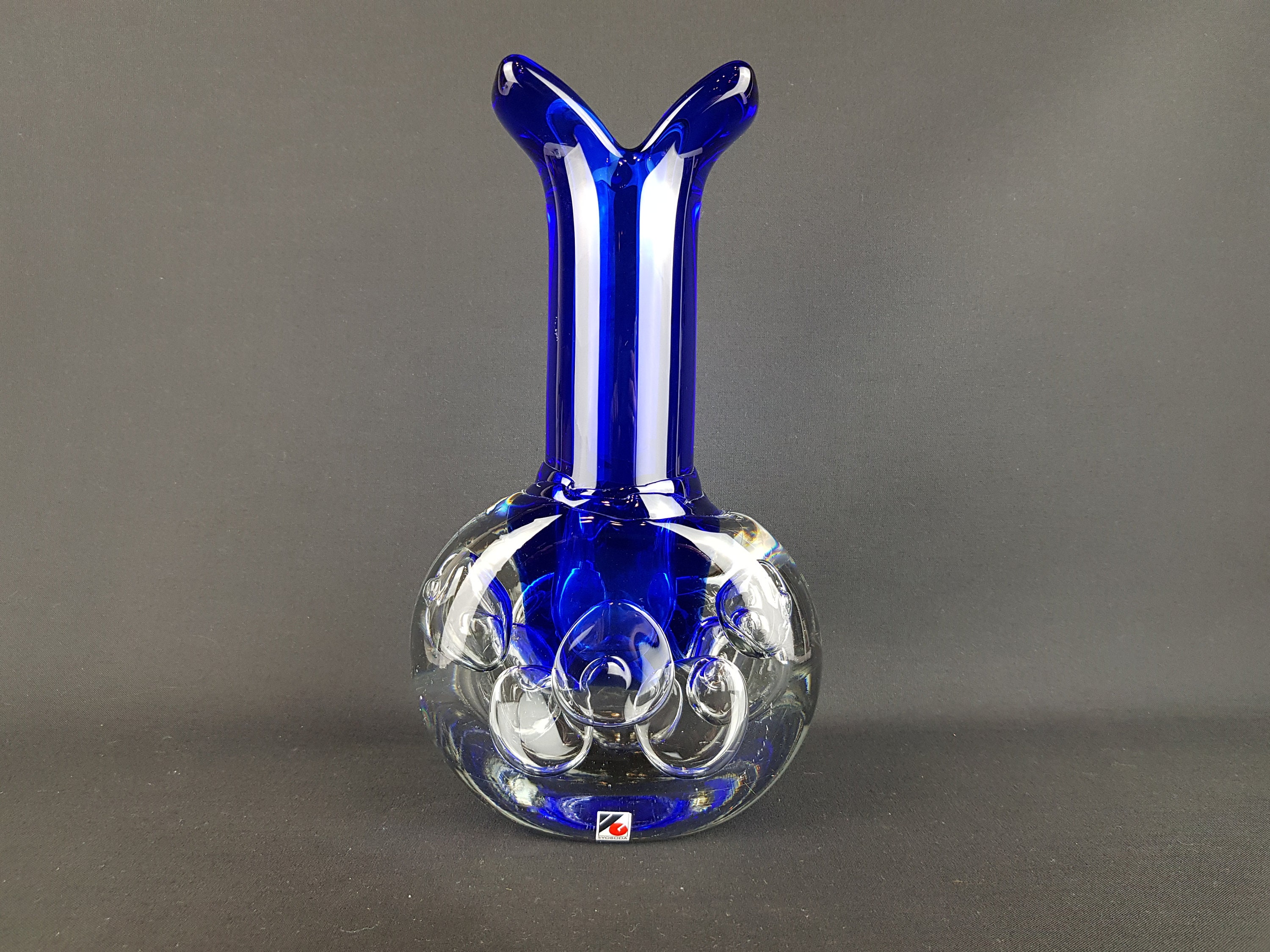 Vintage JAROSLAV SVOBODA Czech Cobalt Blue Art Glass Studio