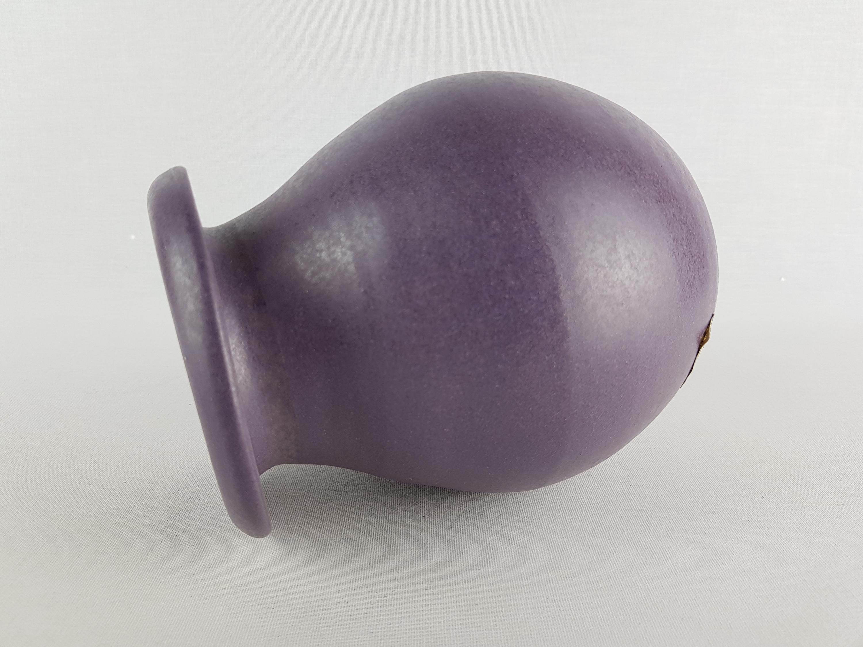 Vintage STUDIO ART POTTERY Purple Vase With Folded Rim Germany 1960-70 ...