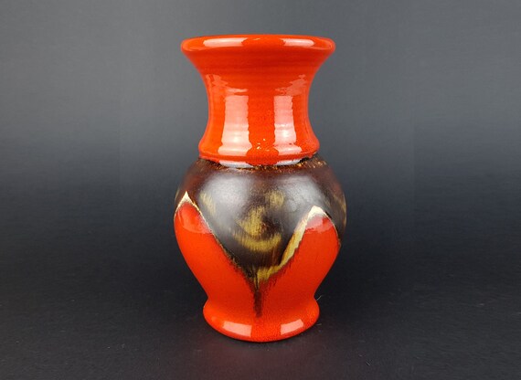 Vintage Red JASBA KERAMIK Vase West German Pottery 1960s 1970s Vintage Red JASBA KERAMIK Vase West German Pottery 1960s 1970s