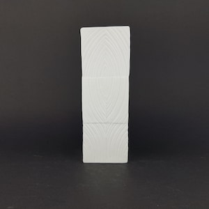 Vintage ROSENTHAL White Relief Porcelain Square Vase 2920/22 Germany 1970s