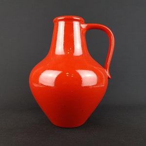 Vintage DÜMLER & BREIDEN Handled Red Vase 315 25 West German Pottery 1970s