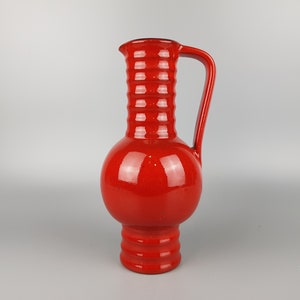 Vintage MAREI KERAMIK Red Jug Vase 7304 West German Pottery 1970s