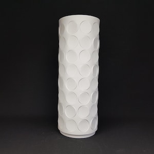 Vintage WINTERLING Biscuit Porzellan White Cylinder Porcelain Op Art Vase From Schwarzenbach West Germany 1970s