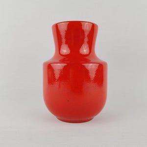 Vase vintage STEULER KERAMIK rouge 140-15 poterie ouest-allemande des années 1960