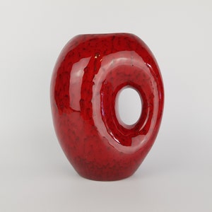 Vintage Richard Uhlemeyer Red Studio Art Pottery Vase 1950&#39;s  Era