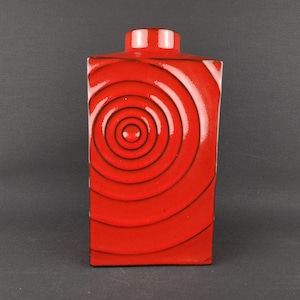 Vintage STEULER KERAMIK Red Zyklon Vase by Cari Zalloni 194 25 West German Pottery 1970s