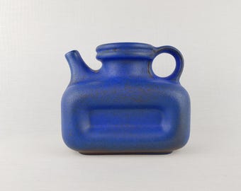 Vintage STEULER KERAMIK Matte Blue Watering Can/ Vase 445-15 |  West German Pottery 1974s by Cari Zalloni