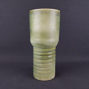Vintage LORÉ KERAMIEK BEESEL Green Studio Vase Art Dutch Pottery 1970s