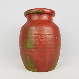 Vintage DUTCH STUDIO POTTERY Mobach Style Red Vase from 1960s 1970s
