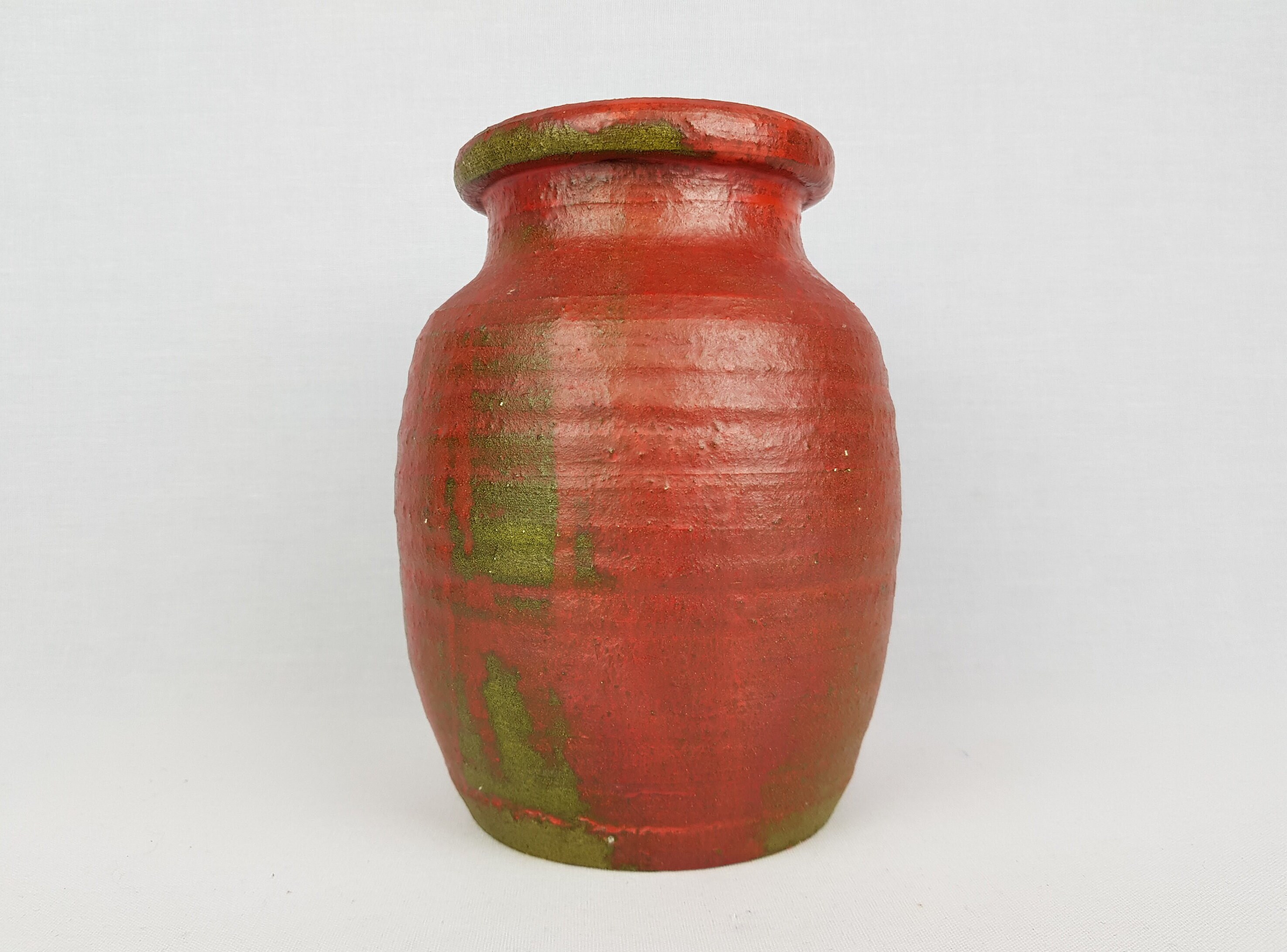 MoBACH　ベース Vintage DUTCH STUDIO POTTERY Mobach Style Red Vase From 1960s
