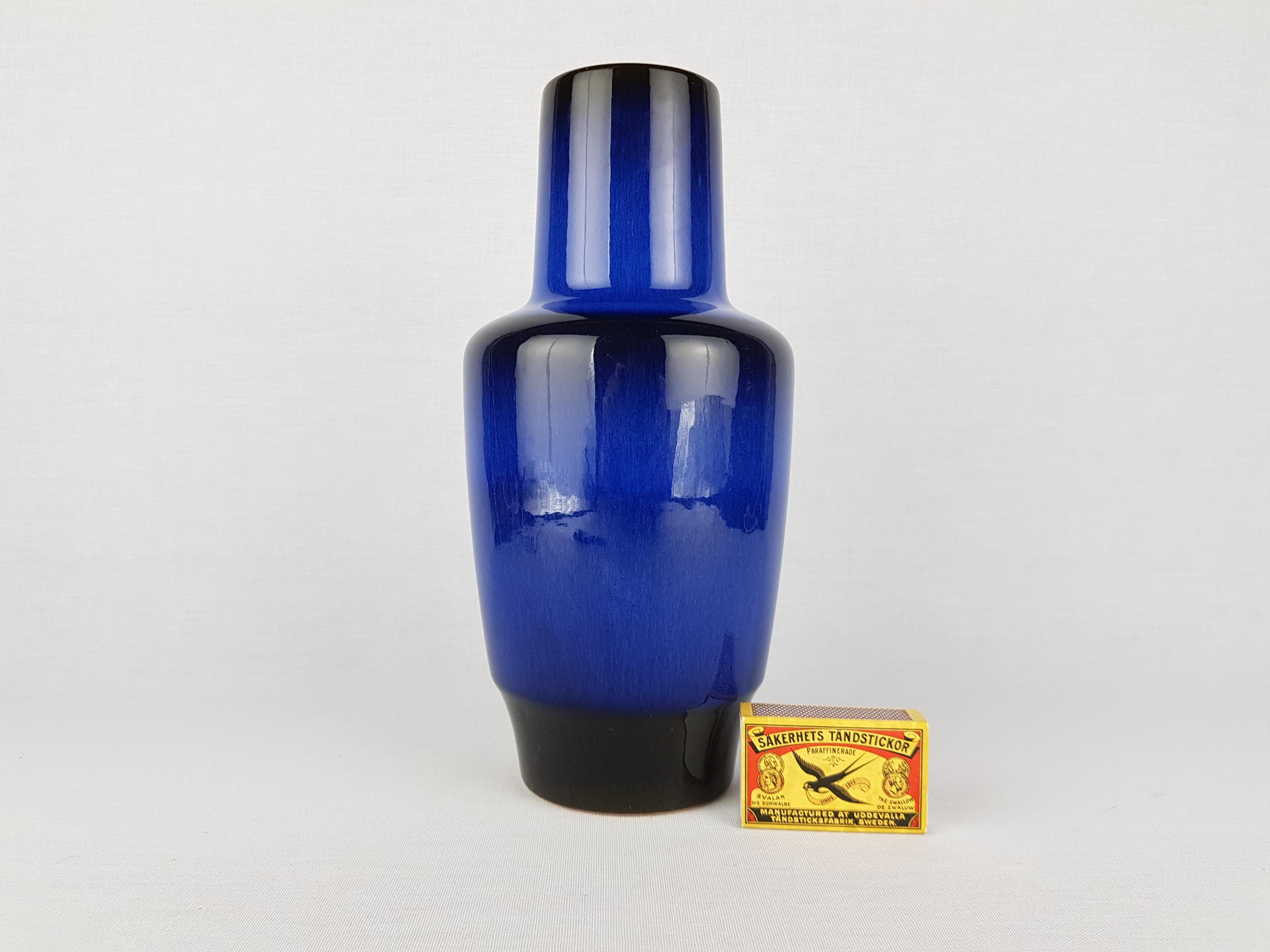 ヴィンテージ STEULER KERAMIK ブルー花瓶 157-25 西ドイツ陶器