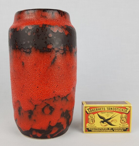 Vintage SCHEURICH KERAMIK Red Fat Lava Vase 231 15 West German