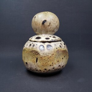 Vintage RUSCHA KERAMIK Brown and Beige Jar with Lid West German Pottery Fat Lava Era 1970s