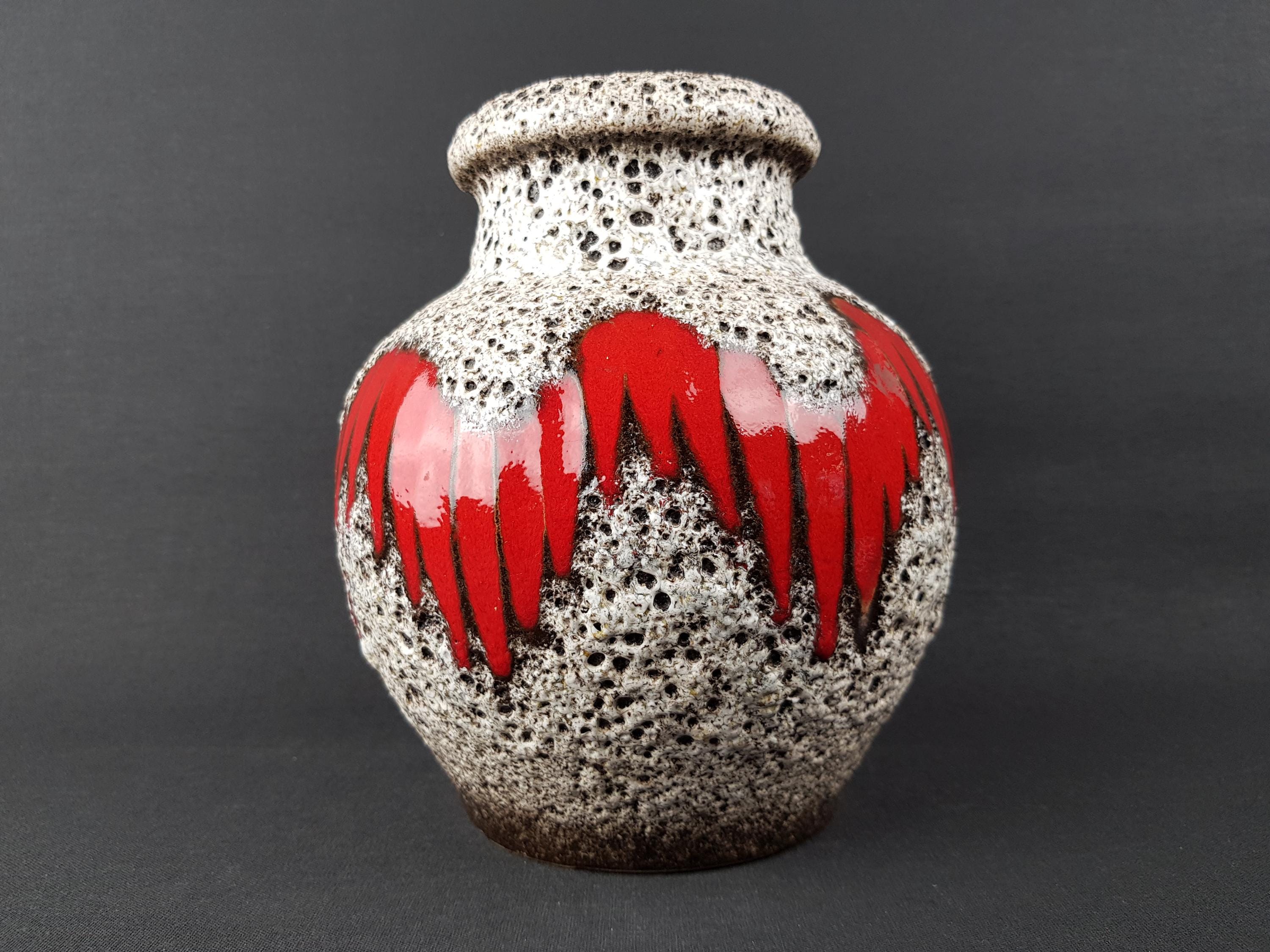 M823 vintage 70's Scheurich 花瓶 Fat Lava Vintage SCHEURICH KERAMIK White Fat Lava Vase With Lora Decor 291