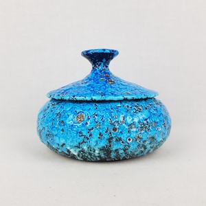 Vintage LE CYCLOPE POTTERY d'Annecy Keramik Vallauris Ceramique Burk med lock 1960-talet 1970-talet Frankrike