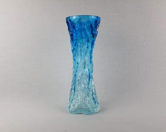 Vintage Czech CHLUM U TREBONE Blue and Green Glass Vase by Jan